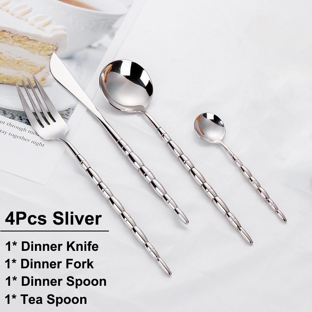 

8/12/16/20/32 предмета золотая посуда столовые приборы из нержавеющей стали набор серебряных столовых приборов нож вилка ложка набор для домашней кухни утварь 2 set 8pcs