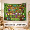 Custom Name Text Tapestry,Plants vs. Zombie Boho Wall Hanging, Decorative Backdrop Tapestry For Room