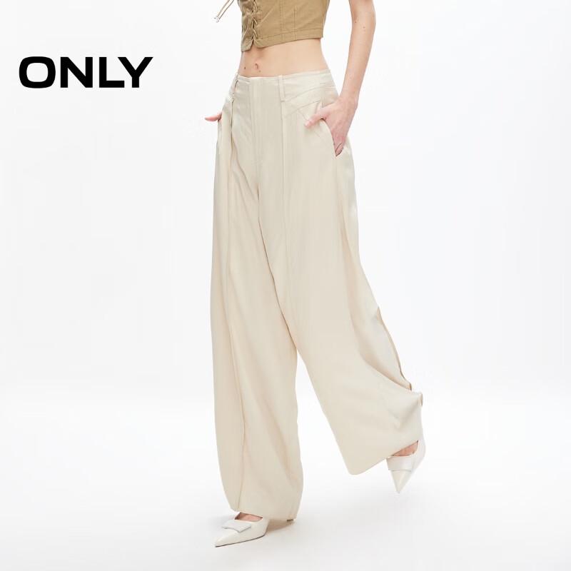 ONLY Women's 2024 Summer Draped Straight-Leg Casual Pants