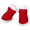 4 peças de sapatos quentes de algodão para animais de estimação, antiderrapantes com gancho e laço para botas de neve para cães e gatos