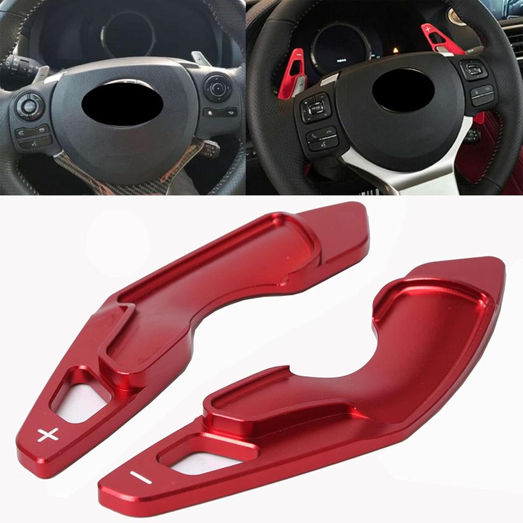 Steering Wheel Paddle Shifters for Lexus IS350 IS250 XE30 2014-2020, Aluminum, Red