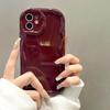 Retro Wine Red Wavy Phone Case For iPhone 17 16 15 14 13 12 11 Pro Max Plus 17e 16e Woman Girl Soft Shockproof Bumper Back Cover