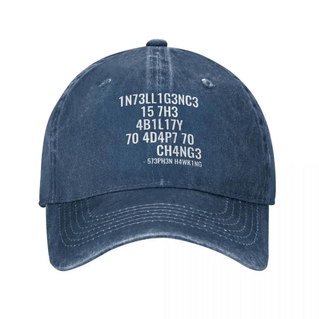 Intelligence Baseball Cap Vintage Distressed Washed Sun Cap Outdoor Activities Adjustable Caps Hat
