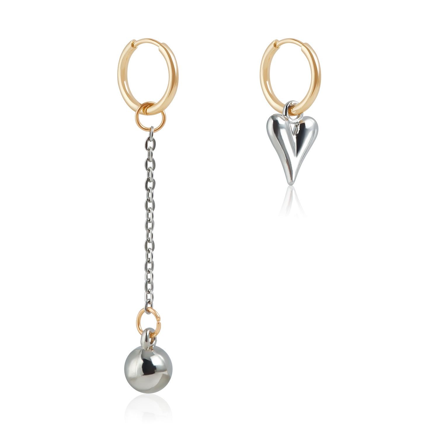 

European and American jewelry, sweet, cool, sexy ins, advanced sense of love, ear buckle splicing color, personalized trend design, earrings.
