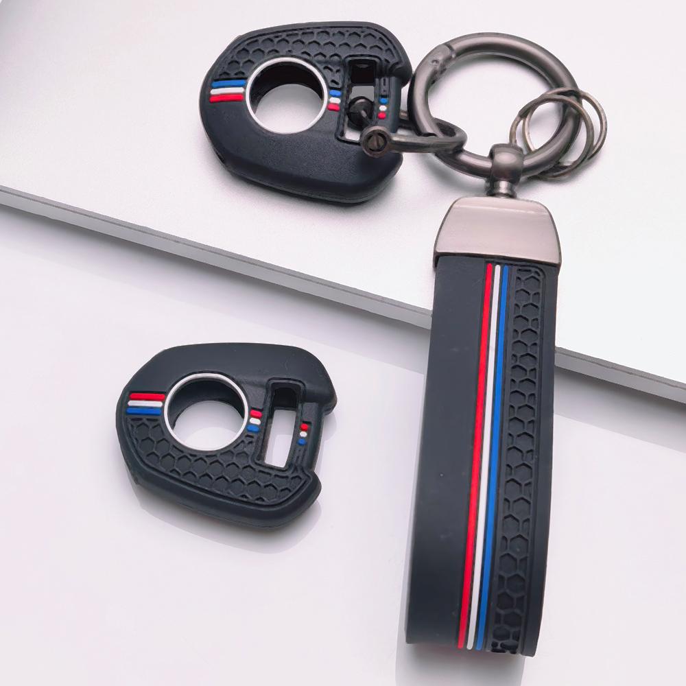 Honeycomb Motorcycle Key Cover for Honda CB CBR PCX ADV FORZA X-ADV with Keychain Honeycomb Texture Racing Stripe Motorbike Key Sleeve Accessory