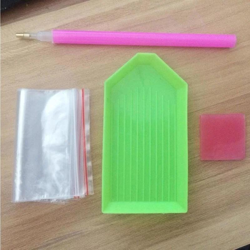 Advanced Pink Nail Art Water Diamond Gemstone Pickup Pen Set for Women's Sexy Nail Art Fingertip Shape Accessories Hand Supplies