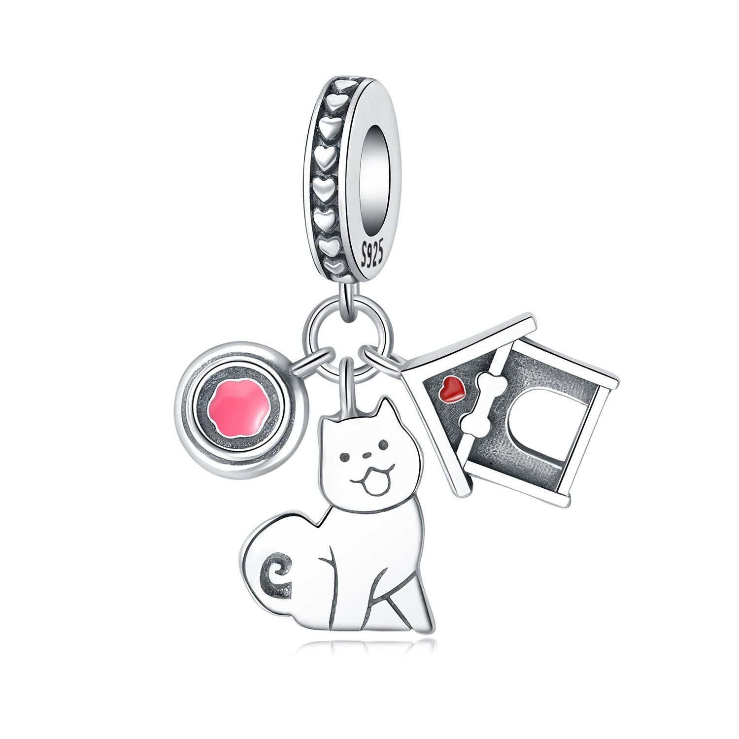 

copper Cute Dog Pet Animal Pendants Bracelets Charm Bead Charms Compatible With Women Jewellery Party Decorate Bead Charms Do It Yourself Fine Gifts A