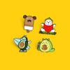 Cartoon Cute Stylish Strawberry Bear Dog Ice Cream Avocado Finished Alloy Badge Brooch For Creative Accessory Wearers