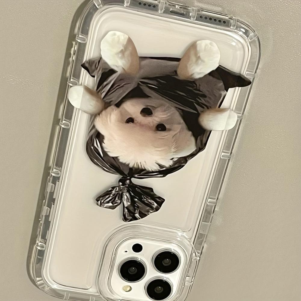 Bag Dog Bag Cat Transparent Phone Case Suitable for iPhone17 16 15 14 13 12 11Pro/ Max /Plus Anti-fall and Shockproof Back Cover