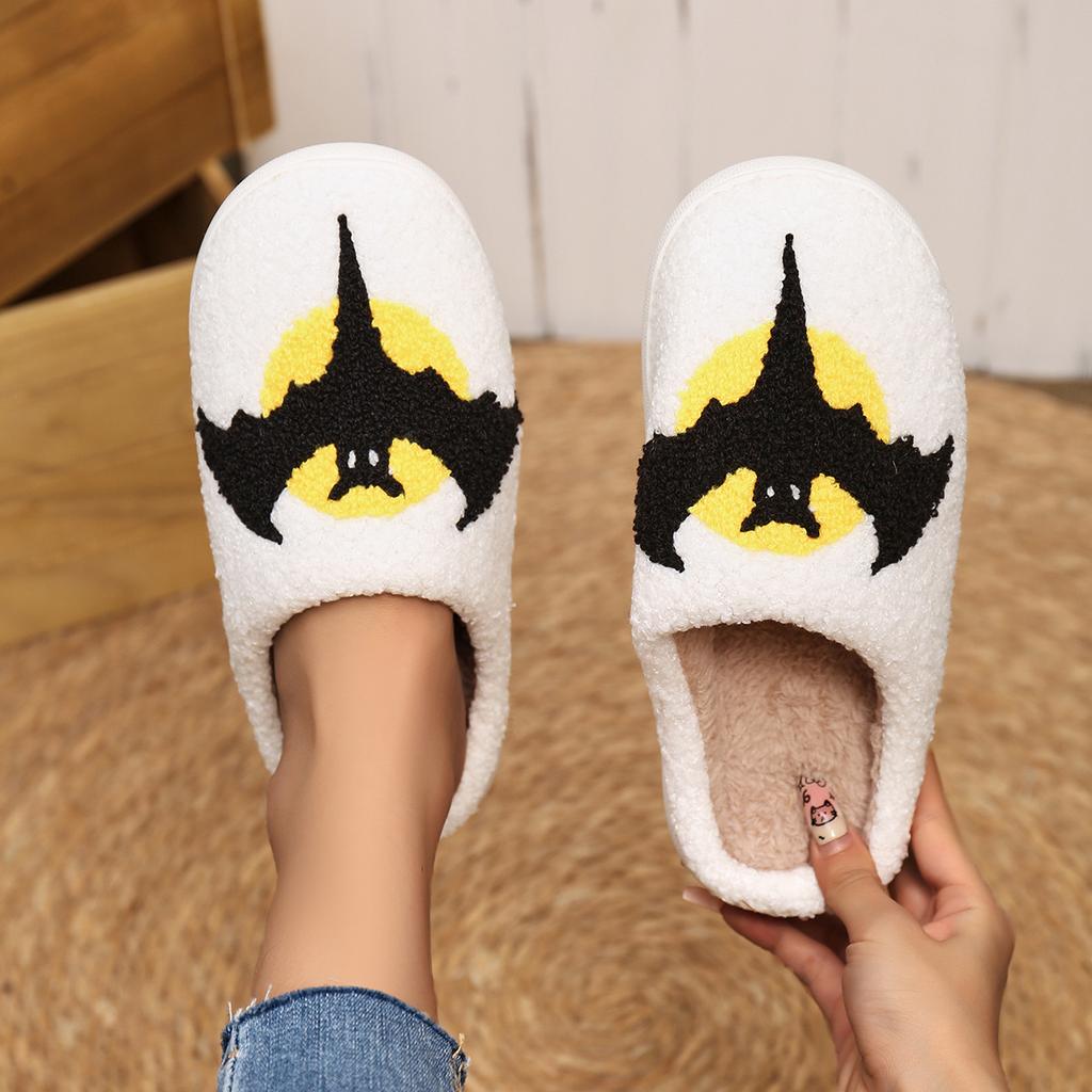 Halloween new home slippers warm men's and women's slippers support sticker code