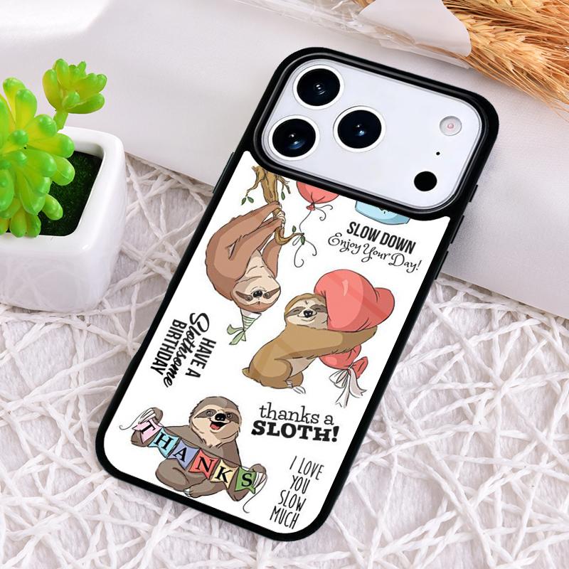 

Funny Cute Sloths Phone Case for iPhone 17 Air 16 15 11 12 14 13 Pro Max Shockproof Cover iPhone17 Pro Max