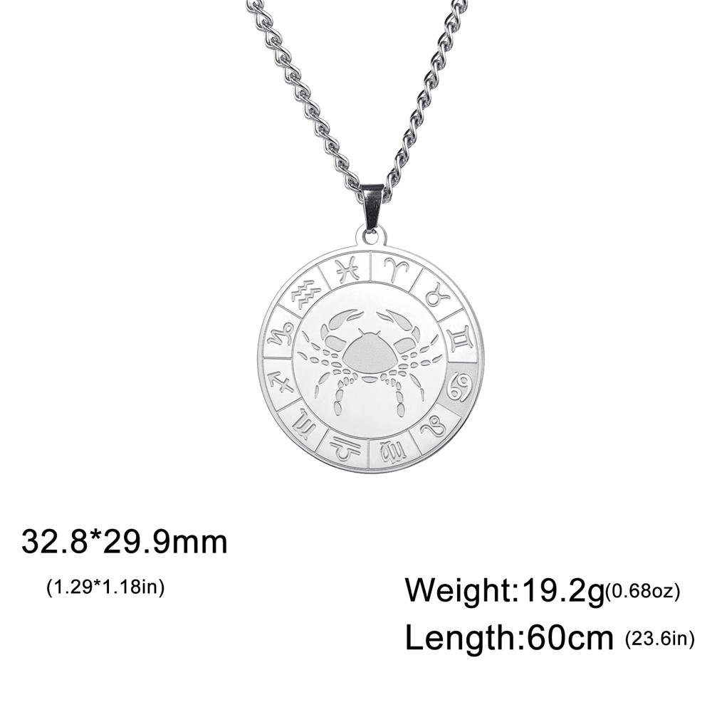 My Shape 12 Constellation Necklace Gothic Zodiac Pendant Chain Women Men Leo Aries Virgo Capricorn Birthday Jewelry Wholesale