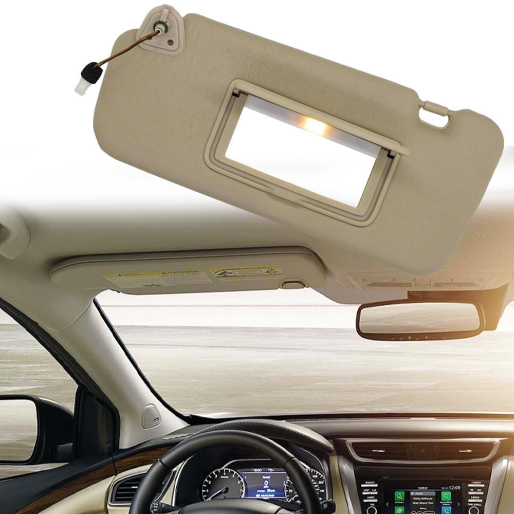 Pare-soleil de voiture avec miroir et pare-soleil gris clair beige pour Nissan Murano 2009 2010 2011 2012 2013 2014 Conducteur côté gauche