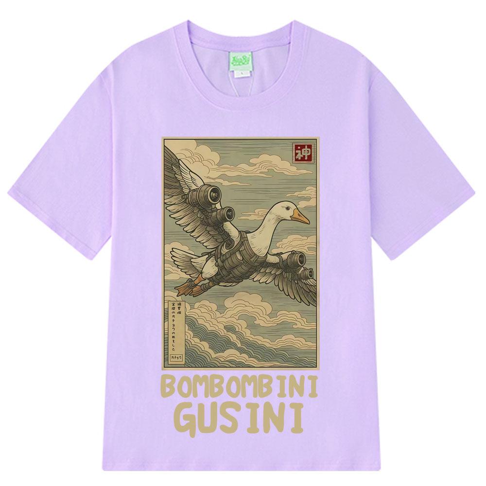 Bombombini Gusini Brainrot T-Shirt Funny Ukiyo-E Japanese Art Italian Brainrot Meme T Shirt Cotton Unisex Harajuku T-Shirts Tops