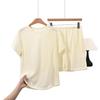 Summer Oversized Casual Loungewear Set - Loose Fit for Slimming, Women's Round-neck Short-sleeved T-shirt, High-waisted Shorts, Two-piece Set