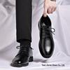 Men's Black Leather Formal Shoes - Breathable British Style, Soft Sole, Ideal for Weddings, Business, and Casual Wear