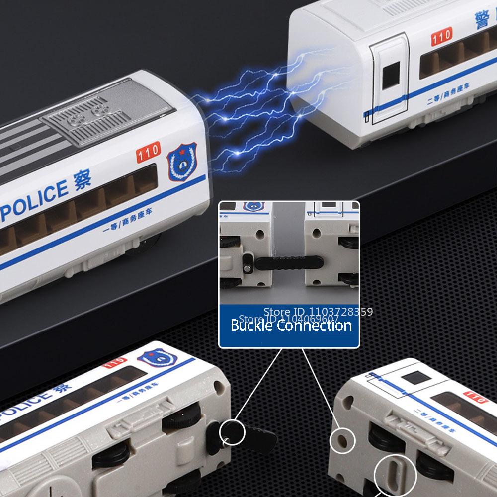 1:60 Scale High-speed Rail Model Miniature Toys Alloy Diecast Rail Cars Sound Light Doors Opened Toy Train Models for Kids Gifts