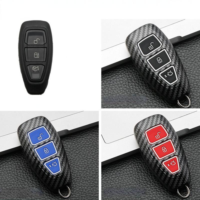 New Carbon Fiber Abs Car Key Case Cover For Ford Fiesta Focus 3 4 Mondeo Ecosport Kuga Focus St Car Key Remote Key