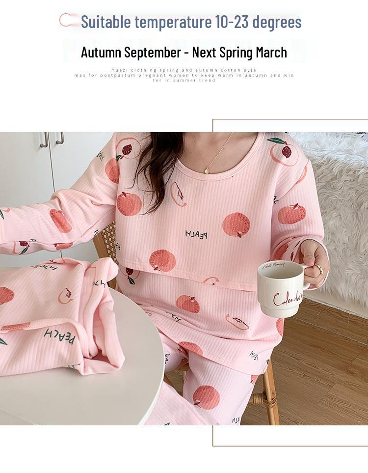 2024 Winter Luftbaumwolle Umstands-Dreiteiler: Verdickter Kimono für die Stillzeit nach der Geburt und für zu Hause.