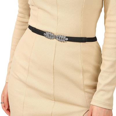 1 Pièce Robe Polyvalente Vêtements Accessoires DIY Mode Femmes PU Noir Blanc Bande de Taille Ceinture de Taille Élastique Fine