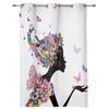 Butterfly Woman Fantasy Flower Petals Window Curtains Home Decor Living Room Curtains Kid's Room Cortinas For Kitchen Bedroom