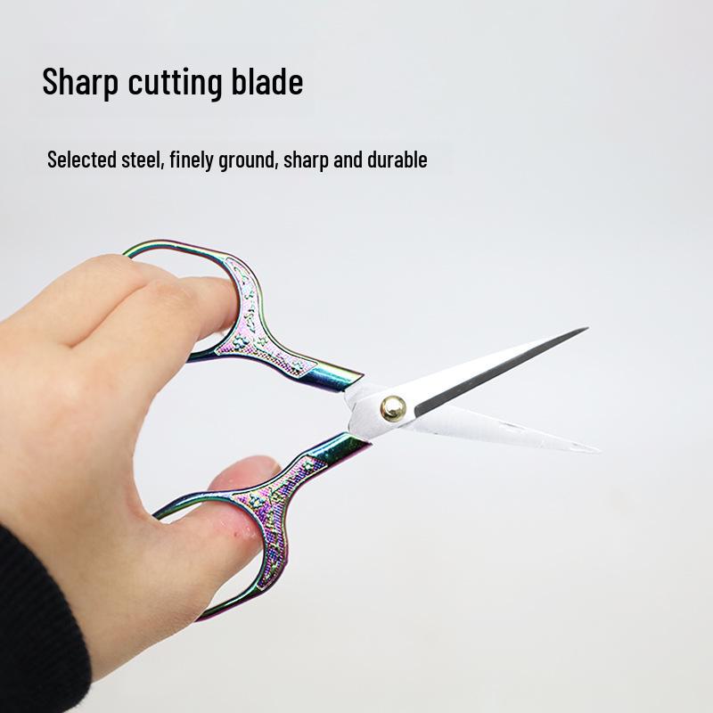 Plum Blossom Retro Stainless Steel Scissors: Ideal for Window Decoration, Embroidery, Paper Cutting, Thread Cutting, and Handmade Crafts.