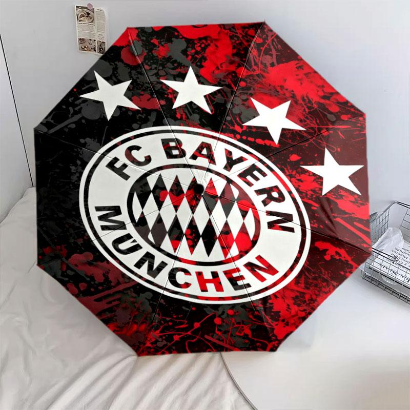 FC Bayern Munchen Pattern, Automatic Folding Umbrella, Portable and Foldable Design, 8 Ribs, a Christmas or Birthday Gift.