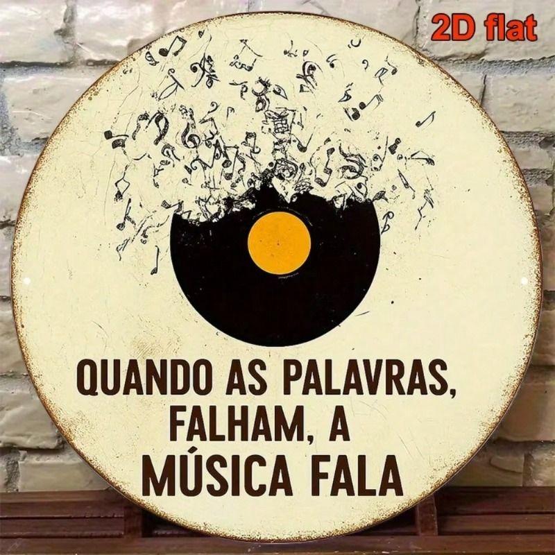 Vintage Portuguese Music Quote Metal Wall Poster for Living Room