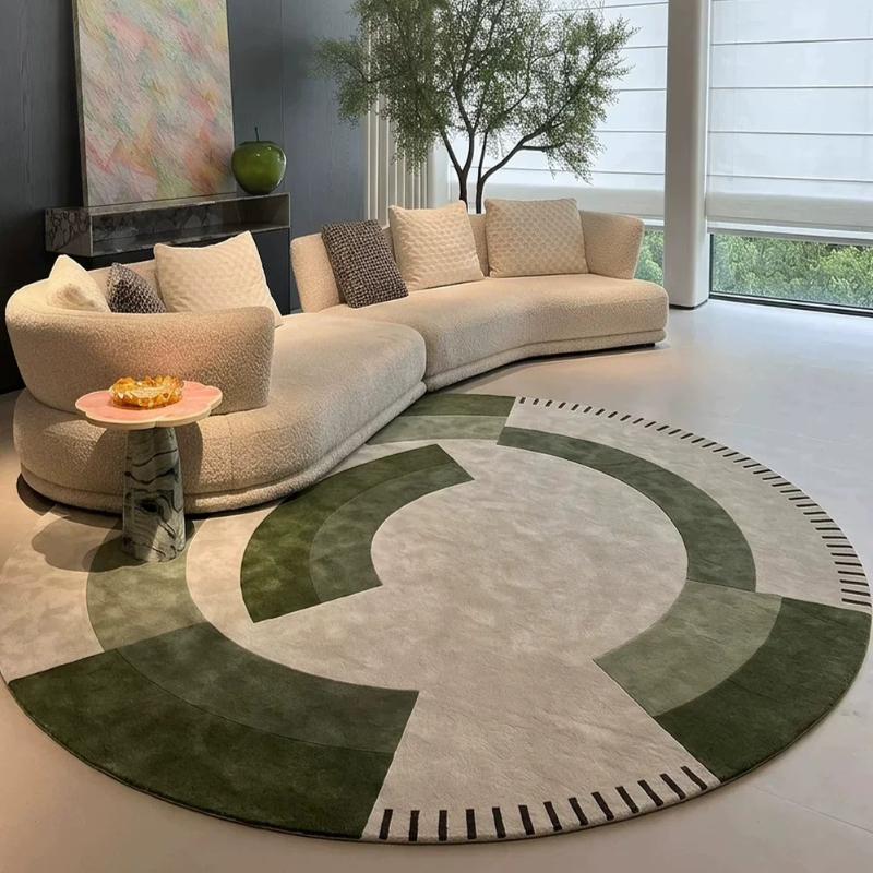 Light Luxury Bedroom Decor Round Carpet Retro Style Carpets for Living Room Fluffy Soft Bedside Floor Mat Thick Plush Lounge Rug