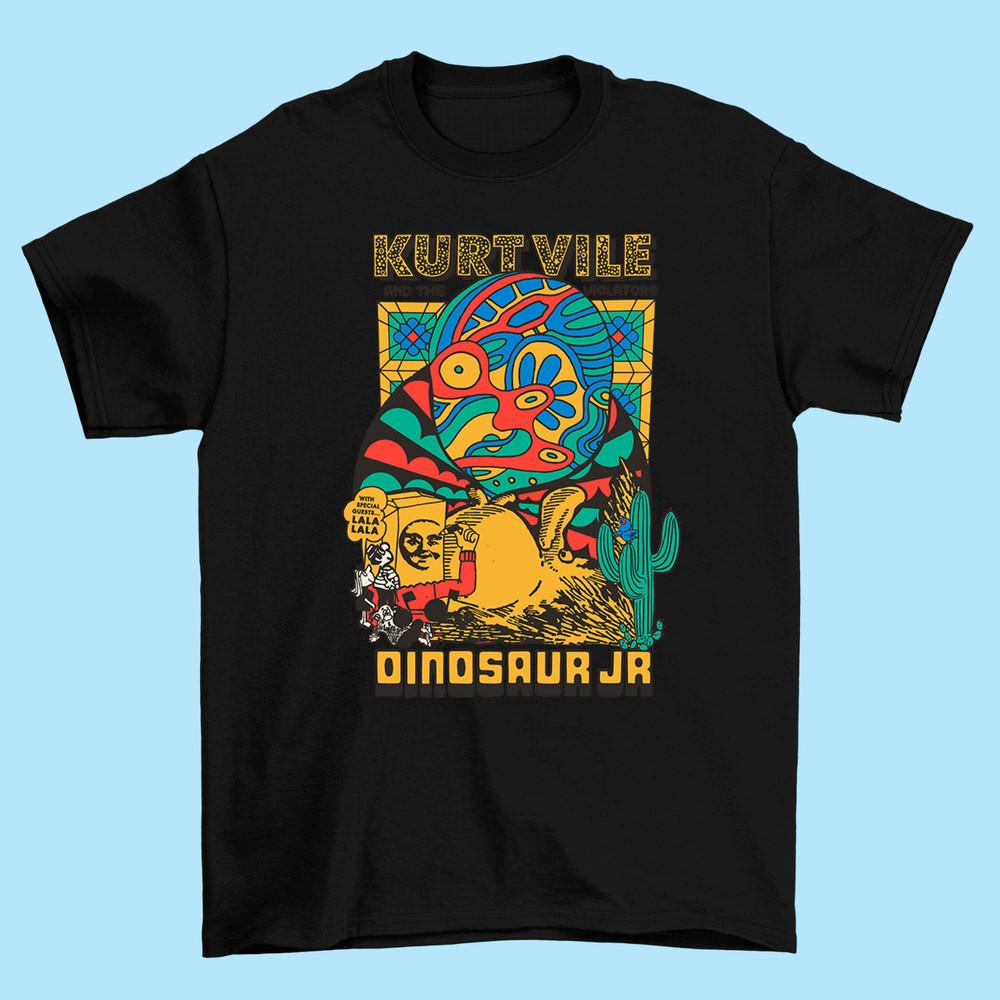 Dinosaur Jr And Kurt Vile T shirt Short Sleeve Cotton Black Men All Size S-4XL Unisex T-Shirt S