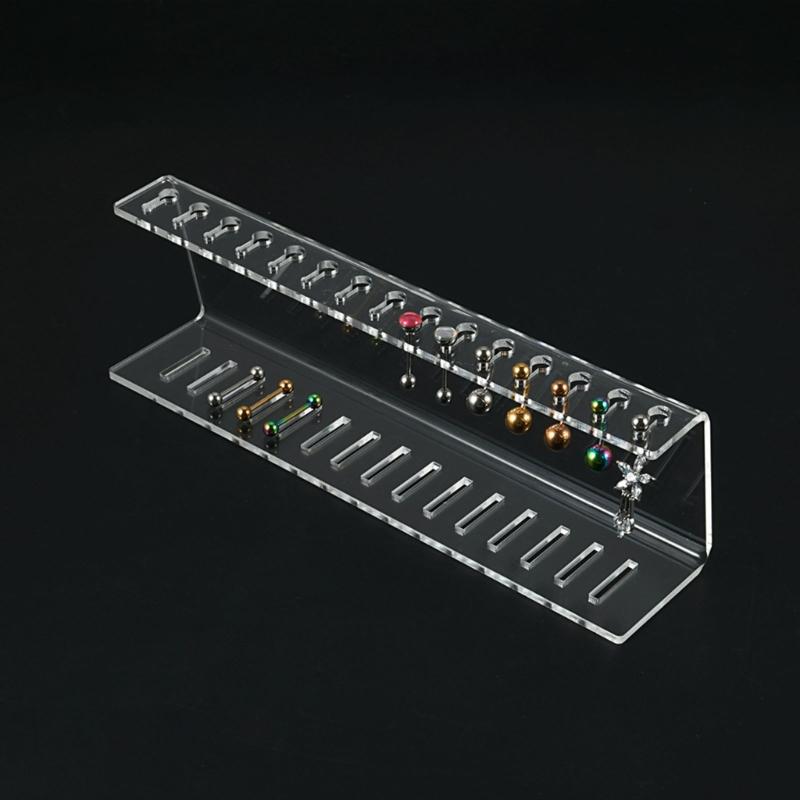 Clear Acrylic Jewelry Rack Needle-style Ear Nail Earring Shelf Earrings Display Board Necklace Display Rack for Women