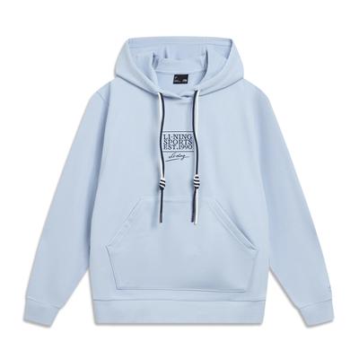 Li Ning Sports Lifestyle Series Hooded Letter Pullover Sweatshirt Women Sweatshirt AWDV990-4