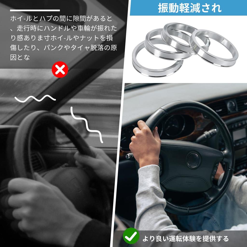 UmeMart Aluminium Nabenzentrierring 2,9 / 2,6 Zoll (73,1 / 65,1 mm), einstellen