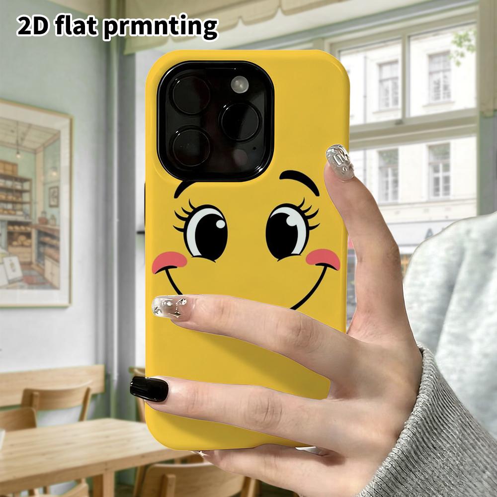 Phone Case: 2D Flat Samsung Galaxy A34 A35 M05 M06 S20 S22 S21 FE Plus 5G Protective Case, Smiley Face, Perfect Christmas and Halloween Holiday Gift