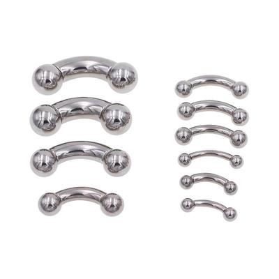 Large 316L Stainless Steel Curved Bar Nipple Earrings