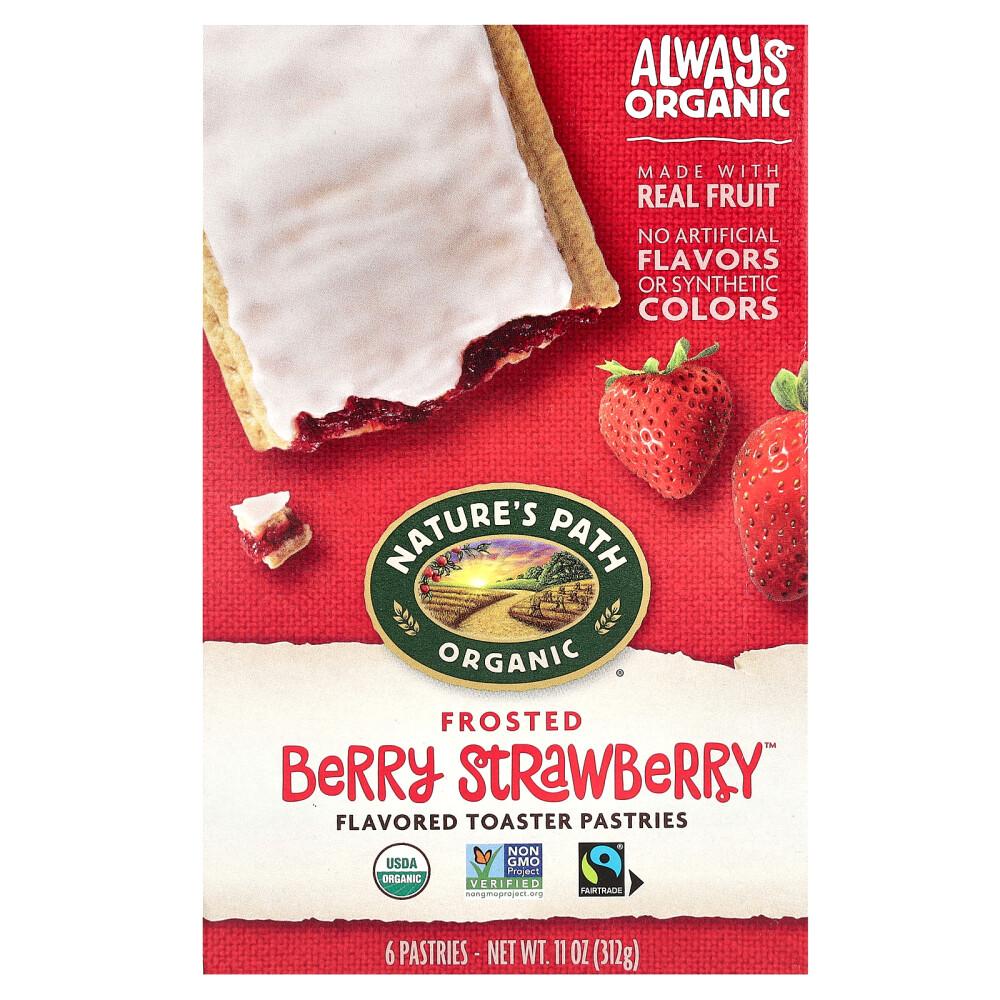 Nature s Path Flavored Frosted Berry Strawberry Toaster Pastries, 6 Count, 312g (11oz)