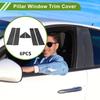 6 Pcs Door Pillar Window Trim for Chevy Silverado Carbon Fiber Pattern Black