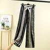 New Ice Silk Ink Pants Versatile Retro Straight Wide-Leg Pants Slim Plus Size Drape Chiffon Pants High Waist Casual Pants