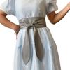 Waist Belt Obi Belt Knotted Self Tie Wrap Belt for Wrap Dress Halter Dress Wide Cinches Belt Soft PU Tie Up for Girls