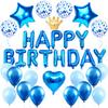 Iysoll Birthday Balloon Decoration Set Happy Birthday Garland Blue Heart Confetti Balloons Ribbon Party Celebration All Genders