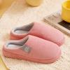 Women's Plush Non-Slip Cotton Slippers for Home Use in Spring, Autumn, and Winter - Thick Sole, Suitable for Couples and Men.