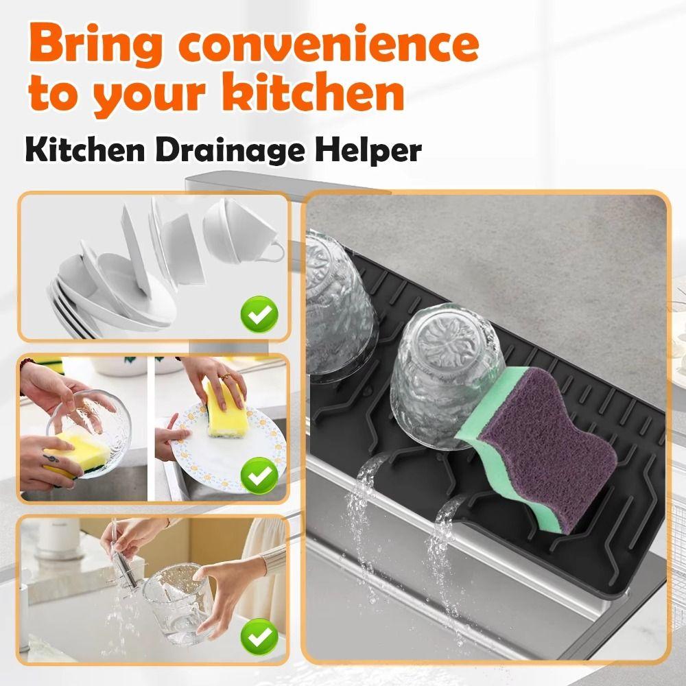 Silicone Sink Splashing Guard Anti-splash Drain Tray Mat Kitchen Faucet Splash Guards  Sink
