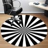 1pc Black White Sunburst Pattern Office Round Area Rug, Indoor Mat Suitable ForOffice, Under Office Chairs Bedroom Living Room Home Decor, D105