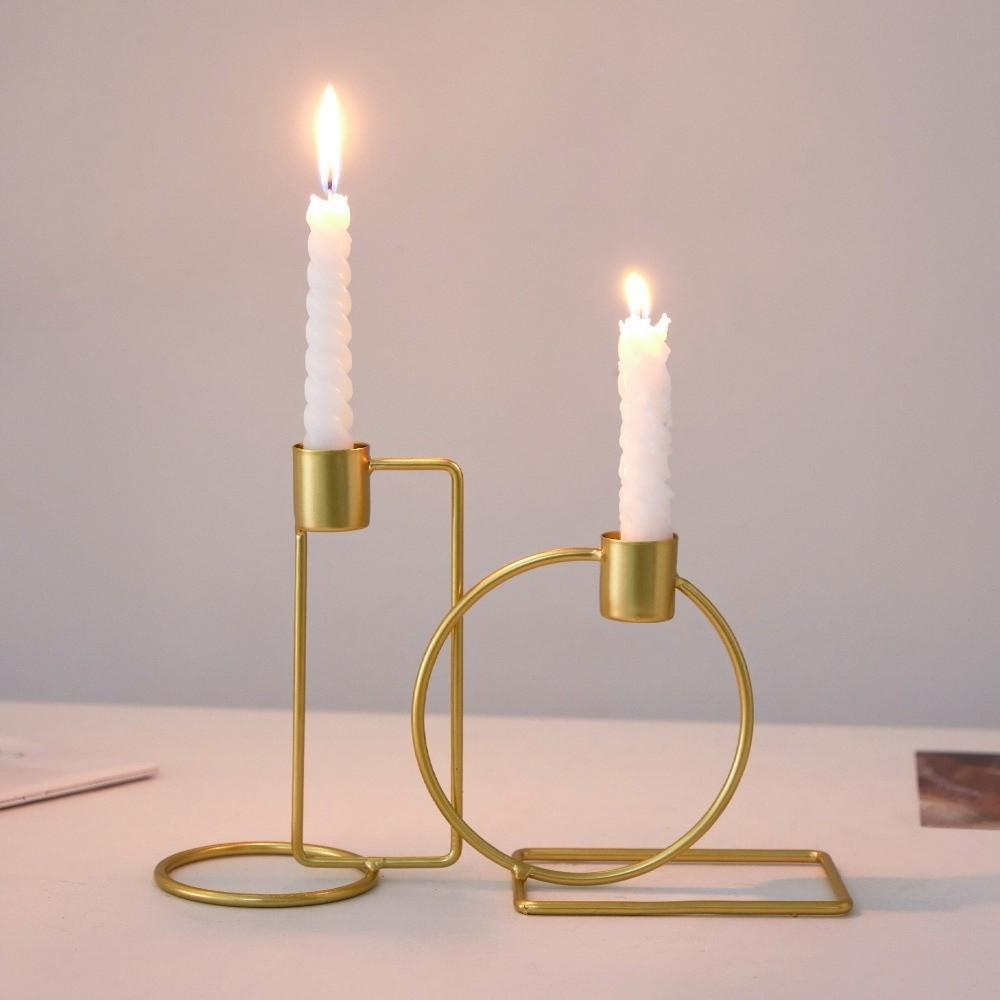 Irregular Shape Tabletop Candle Holders Metal Candle Stand New Candlelight Dinner Props Bedroom