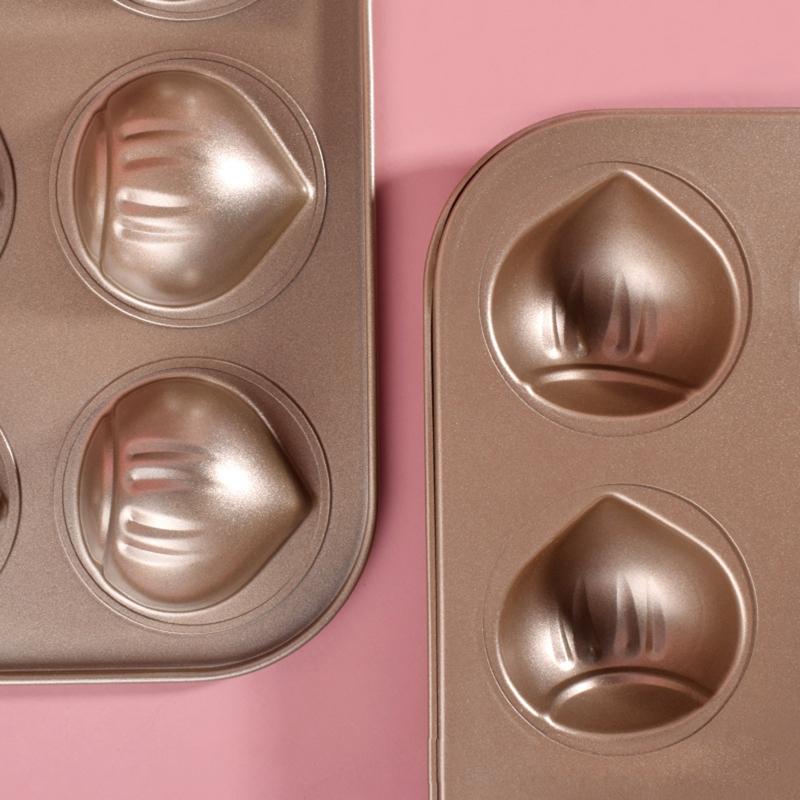 6/12 Dutinek Kuchyňské Pečicí Formy Materiál Uhlíková Ocel Nepřilnavé Formy na Kaštanové Koláčky Formy na Muffiny Nepřilnavý Povlak Pečicí Nádobí