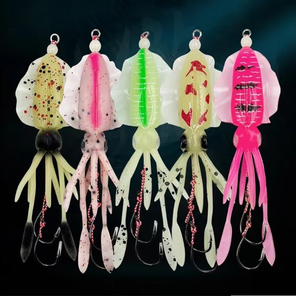 Soft Rubber Rubber Squid Skirts 10CM/15CM Double Hook Lures Octopus Fishing Lures Trolling Fishing