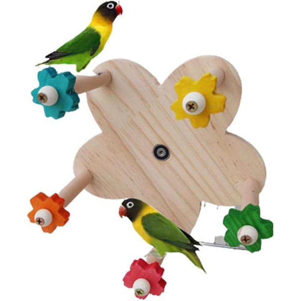 

Parrot Bird Toy Parrot Spinning Ferris Wheel Bird Toy Rotating Perch Toy for Birds with 5 Food Holder Perches