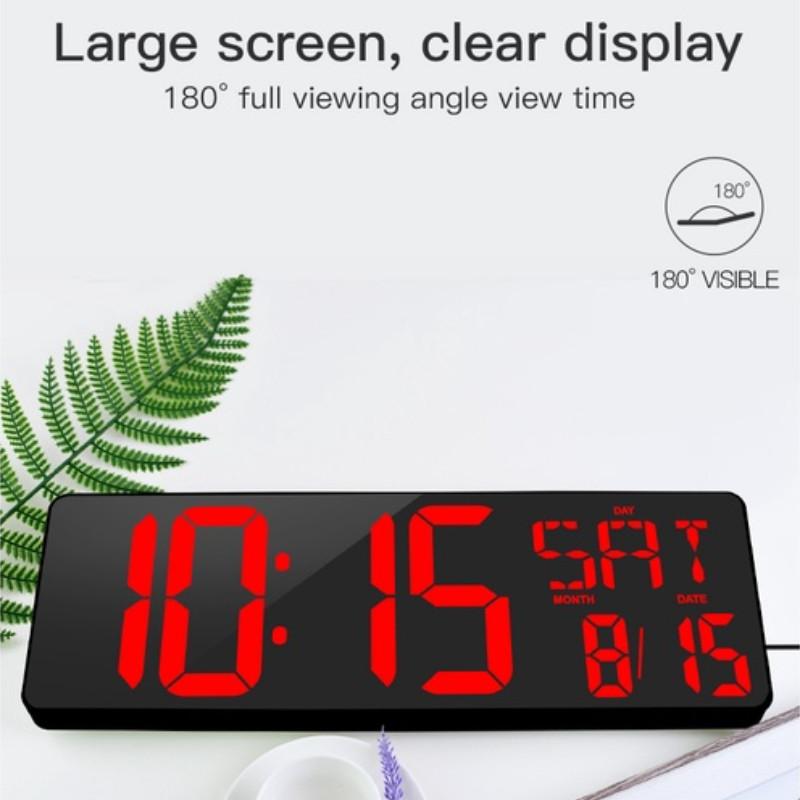 Multifunctional Large Digital Wall Clock 16.5 Inch LED Large Display Count Timer Home Office Classroom USB Power Alarm Clock