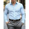Men's Solid Red Long Sleeve Formal Dress Shirt for Business Office Wear