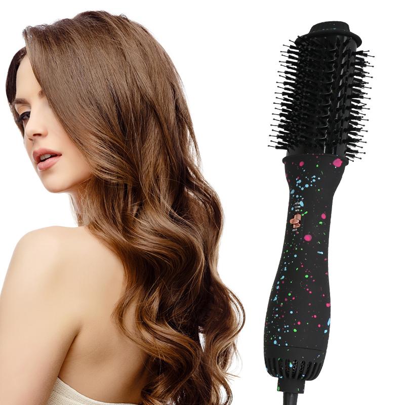 Newest Design Factory Price Hair Dryer Brush Multifunctional 3 in 1 Colorful Hot Air Comb 1000W for Long Hair чёрный